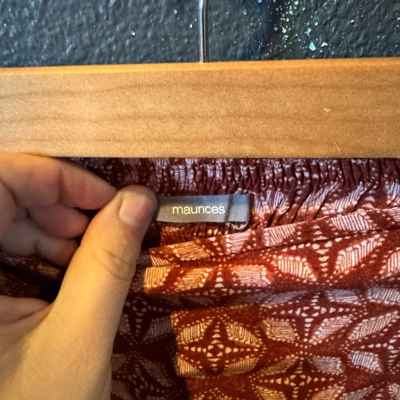 Maurices Geometric Maxi Skirt in Rust and White - Picture 2 of 5